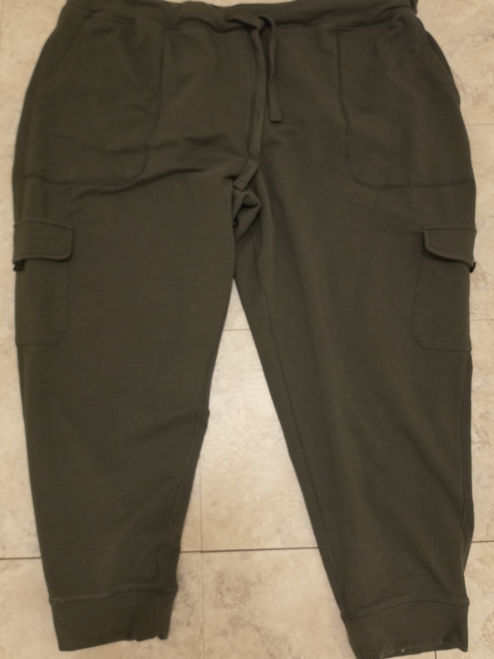Olive Green Cargo Jogger Pants